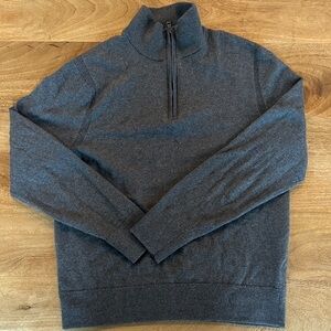Banana Republic Men's Charcoal Zip-Up Sweater